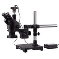 Amscope 3.5X-45X Trinocular Stereo Zoom Microscope on Single-Arm Boom Stand, 80-LED Ring Light, 5MP Camera SM-3TX-80MB-5M-B